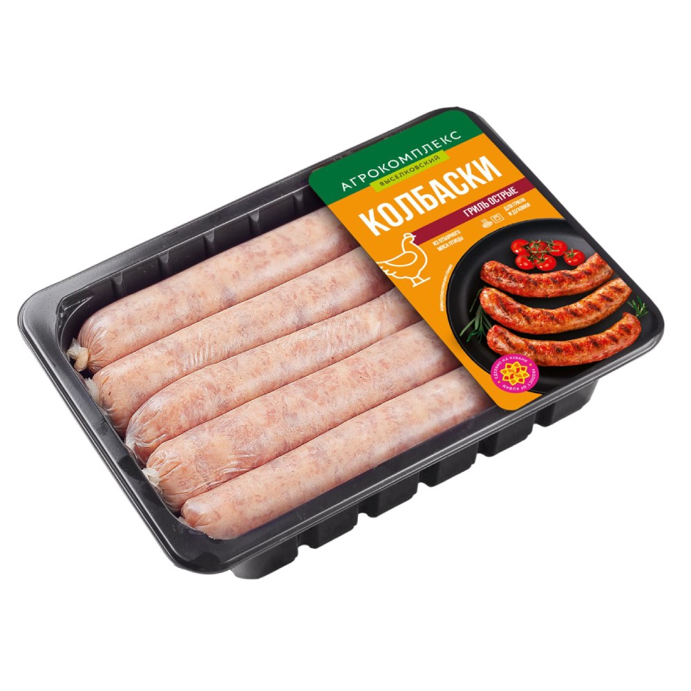 Колбаски гриль острые рубленые в оболочке 750 гр Агрокомплекс 300₽