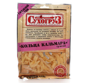 Кольца кальмара 70 г Сухогруз сушеные солёные м/уп