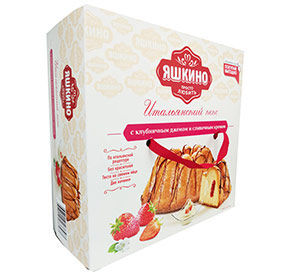 Кекс Яшкино 500г с Клубн.джемом и Сливочным кремом