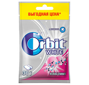 Жевательная резинка Orbit Белоснежный Bubblemint 22 драже 30гр