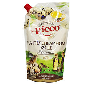 Майонез Mr.Ricco на перепелином яйце 67% д/п 400мл