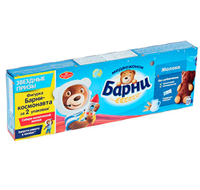 Пирожное Медвежонок Барни с молочной начинкой 150гр
