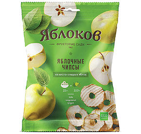 Чипсы яблочные 25г Яблоков из кисло -сладких яблок