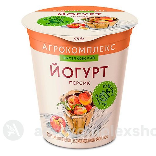 Йогурт 2,5% Южные фрукты Персик 300гр
