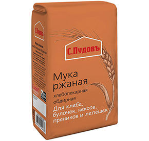 Мука Ржаная обдирная Пудовъ 1кг