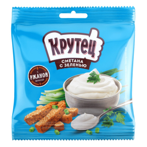 Сухарики 80г Крутец пшеничные Сметана Зелень м/уп