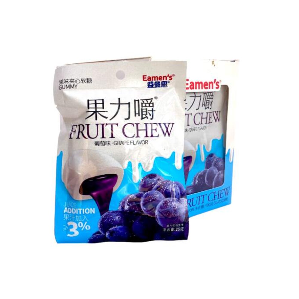Мягкие конфеты FRUIT CHEW с фруктовой начинкой виноград и клубника 80₽