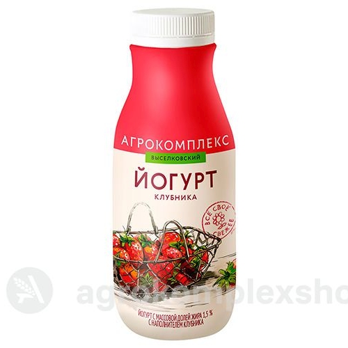 Йогурт с наполнителем клубника 1,5% 300гр