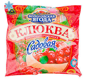 Ягоды Клюква садовая Вологодская ягода замороженное 300гр