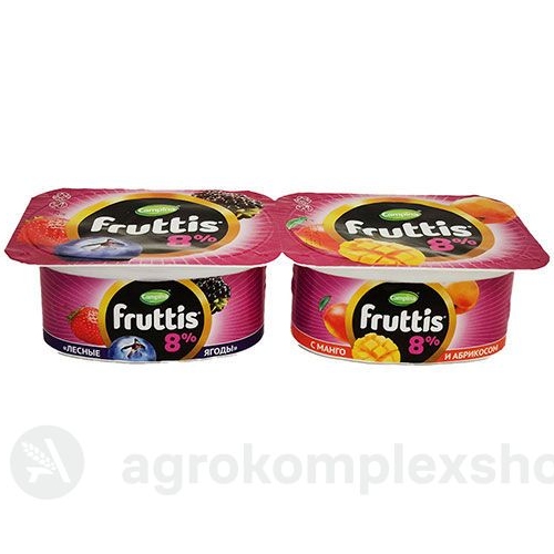 Fruttis "СуперЭкстра" 8,0%  Прод.йогуртный пастериз.с абрик.и манго/наполн.Лесные ягоды  0,115 кг