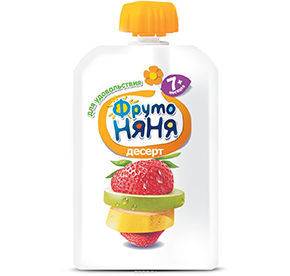 Фрутоняня Десерт из яблок, бананов и клубники 90гр (с 7 мес)