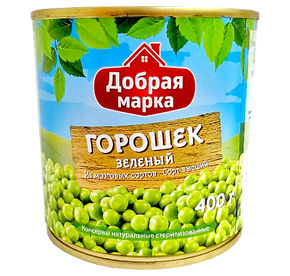 Горошек зеленый Добрая марка ж/б 400гр