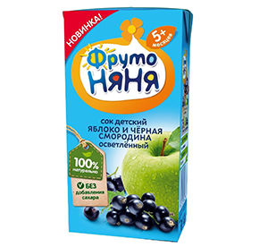 Сок ФрутоНяня Яблоко и черная смородина 0,2л