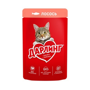 Корм для кошек 75г ДАРЛИНГ Лосось в Подливе м/уп