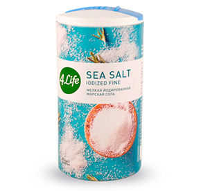 Соль морская мелкая йодированная 4Life туба 250гр