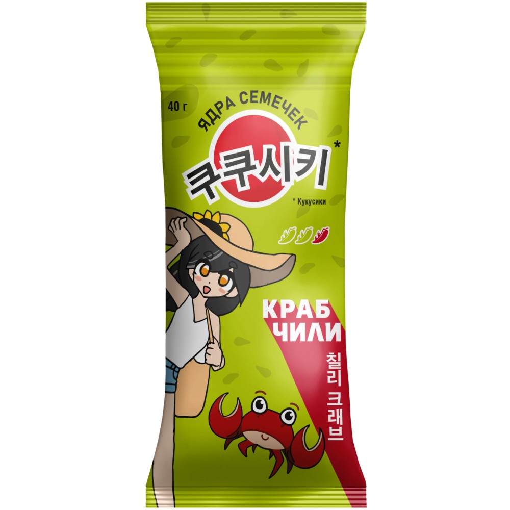 Ядра семечек подсолнечника жареные со вкусом краба с чили 40г 40₽