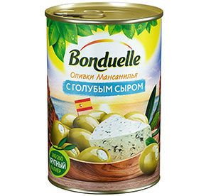 Оливки Мансанилья, фаршированные голубым сыром 300 гр консерв.пастериз.
