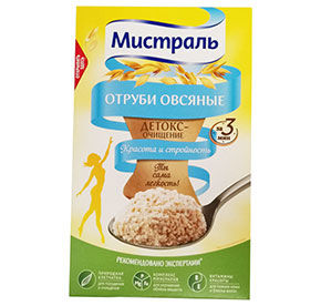 Отруби 400 г МИСТРАЛЬ Овсяные карт/уп
