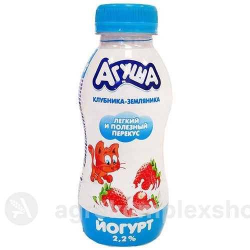 Йогурт питьевой с кусочками фруктов Агуша Я Сам! клубника-земляника 200гр