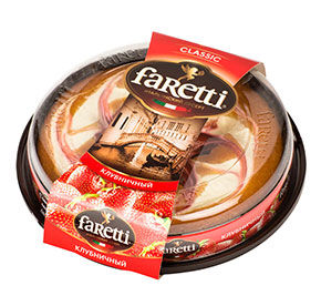 Торт бисквитный 400 г "Клубничный" Faretti