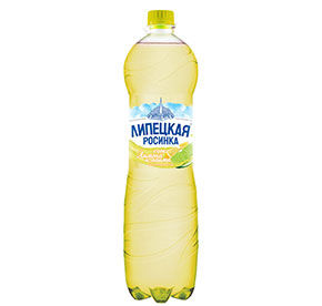Минеральная вода с соком Липецкая Росинка со вкусом лимон/лайм 1,5л. Газ