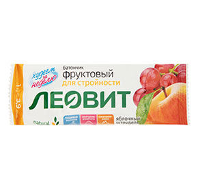 Батончик ЛЕОВИТ фруктовый Яблочный штрудель. Упаковка 30 г