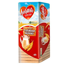 Печенье сахарное Топленое молоко ТМ Любятово ц/п 400гр
