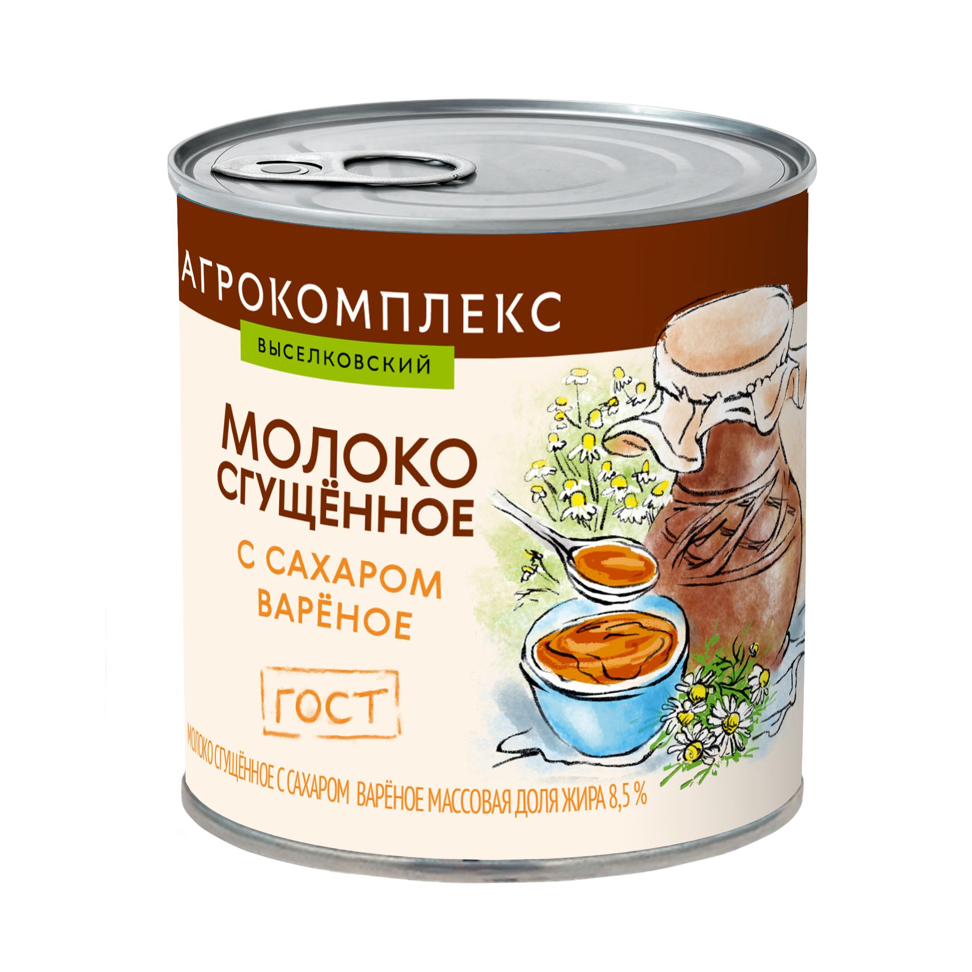 Молоко сгущенное вареное 85 Агрокомплекс 370гр 165₽