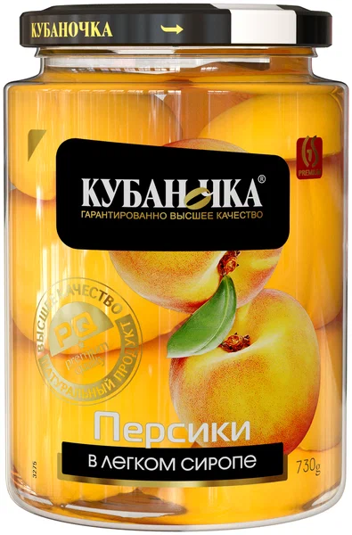 Персики в легком сиропе Кубаночка Гранд Стар с/б, 750 г