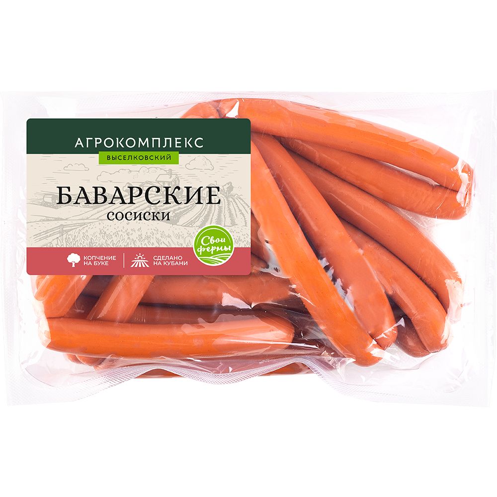 Сосиски Баварские 1 кг Агрокомплекс 520₽