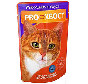 Корм PROХвост консер.для кошек кролик в соусе м/у 85г