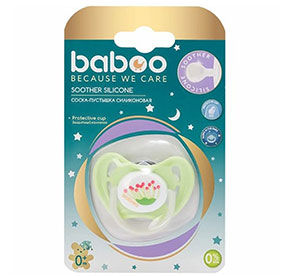 Пустышка силиконовая "Summer" круглая ночнаяBaboo 0-6мес