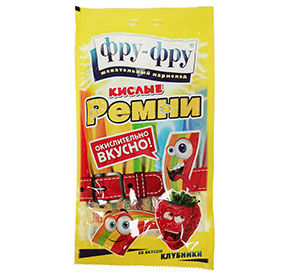 Мармелад жевательный Кислые ремни клубника Фру-Фру 85гр