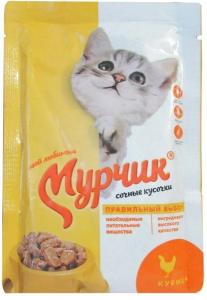 Влажный корм со вкусом курицы Мурчик 75гр