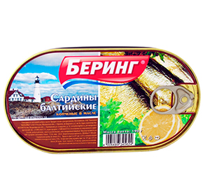Сардины балтийские копченые в масле Беринг 190гр