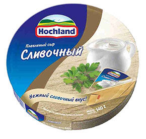 Сыр плавленый 140 г Hochland Сливочный 55% к/уп