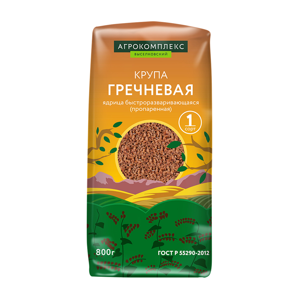 Крупа гречневая быстроразваривающаяся ядрица 1 сорт Агрокомплекс 800гр 90₽