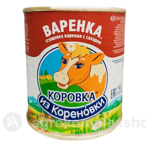 Сгущенка варенная с сахаром 4% ж/б Кореновская 370гр