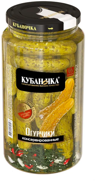 Огурцы консервированные 1500г ТМ Кубаночка  ст/б
