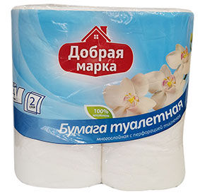 Бумага туалетная Добрая марка 2-слойная 4шт 95₽