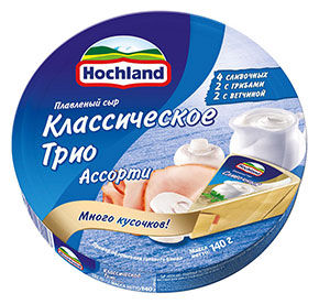 Сыр плавленый 140 г Hochland Классическое трио 55% к/уп