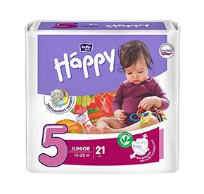 Подгузники 21шт Happy bella baby Junior (12-25 кг) м/уп
