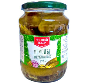 Огурцы маринованные Честный Выбор ст/б 670гр