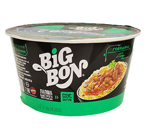 Лапша BIGBON с говядиной +соус Гуляш чашка 85г 