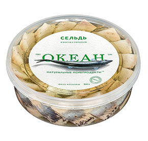 Сельдь слабосоленая филе-кусочки  в масле с укропом 500гр