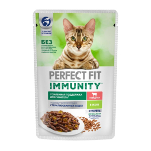Корм 75 гр Perfect Fit IMMUNITY Говядина в желе м/уп