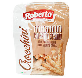 Палочки хлебные гриссини Crocchini Mignon с кунжутом Roberto 150гр