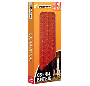 Свечи витые 4 шт куп БОРДОВЫЕ PATERRA 194₽