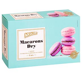 Набор пирожных Akulchev Macarons Dry с какао со вкусом клубники со вкусом клубники и сливок