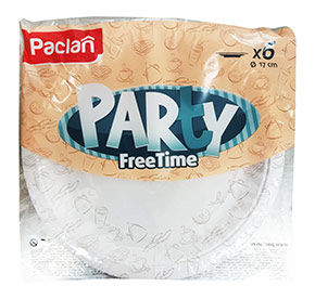 Paclan Тарелка бумажная 17см, 6 шт., Party Free Time 